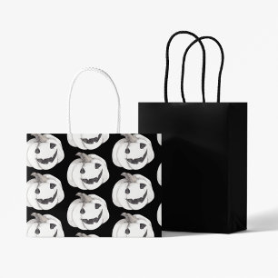 Spooky Pumpkin Pattern   Happy Halloween Large Gift Bag