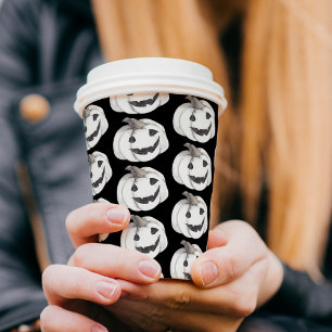 Spooky Pumpkin Pattern   Happy Halloween Paper Cups