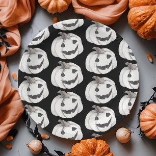Spooky Pumpkin Pattern   Happy Halloween Paper Plate