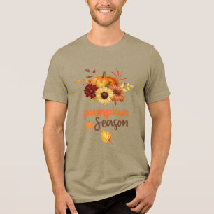Spooky Pumpkin Season Halloween Vibes T-Shirt Tri-Blend Shirt
