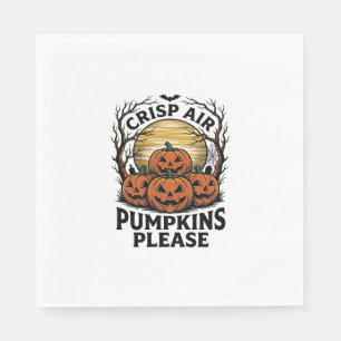 Spooky Pumpkin Shirt Vintage Engraving Fall Hallow Napkin