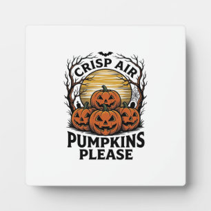 Spooky Pumpkin Shirt Vintage Engraving Fall Hallow Plaque