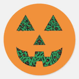 Spooky Pumpkin Silhouette Classic Round Sticker