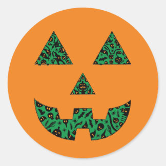Spooky Pumpkin Silhouette Classic Round Sticker