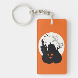 Spooky Pumpkin Trick Or Treat Key Ring