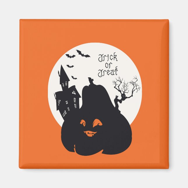 Spooky Pumpkin Trick Or Treat Magnet (Front)