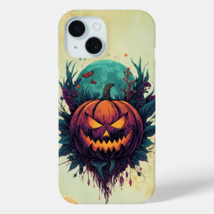 Spooky Pumpkin Under Full Moon iPhone 15 Case