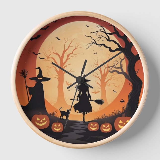 Spooky pumpkin wall art clock (Front)