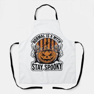 Spooky Pumpkin Witch Vintage Engraving Halloween S Apron