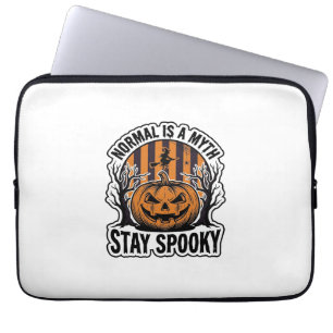 Spooky Pumpkin Witch Vintage Engraving Halloween S Laptop Sleeve
