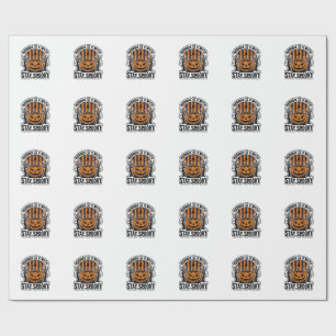 Spooky Pumpkin Witch Vintage Engraving Halloween S Wrapping Paper