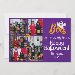 Spooky Pumpkins Halloween Family Photo Collage Holiday Card