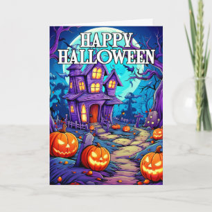 Spooky Pumpkins   Happy Halloween Card