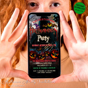 Spooky Pumpkins Haunted House Halloween Invite