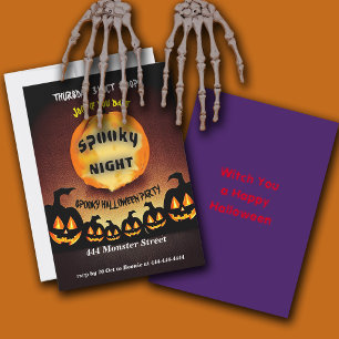 Spooky Pumpkins Night Halloween Party Invitation 