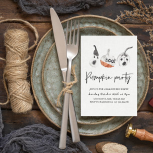 Spooky Pumpkins Party   Happy Halloween Invitation