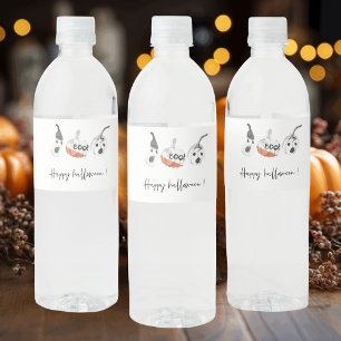 Spooky Pumpkins Party Happy Halloween Water Bottle Label