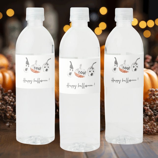 Spooky Pumpkins Party | Happy Halloween Water Bottle Label (Creator Uploaded)