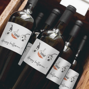 Spooky Pumpkins Party   Happy Halloween Wine Label
