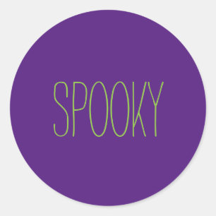 Spooky purple green Halloween handwritten Classic Round Sticker
