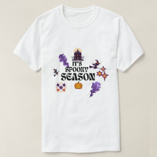 Spooky Purple Haunted House Halloween Design T-Shirt