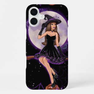 SPOOKY PURPLE & ORANGE HALLOWEEN PRETTY WOMAN iPhone 16 PLUS CASE