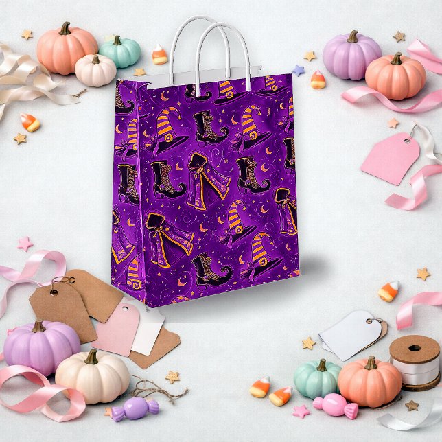 Spooky Purple Witch Hat Halloween Small Gift Bag (Creator Uploaded)