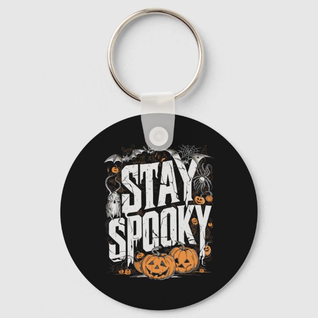 Spooky Quote Halloween Drink Coffee Funny Apparel  Key Ring (Front)