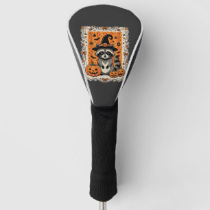Spooky Racoon Halloween Pumpkin Design_1 Golf Head Cover