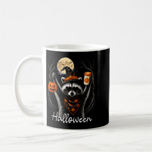 Spooky Racoon Here For The Boos Halloween Pumpkin Coffee Mug