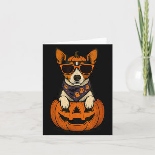 Spooky Rat Terrier Pumpkin Halloween Dog Lover Card