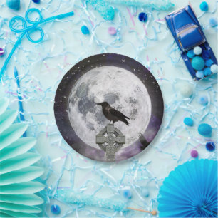 Spooky Raven Adult Halloween Party Paper Plate