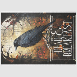 Spooky Raven Vintage Decoupage Tissue Paper