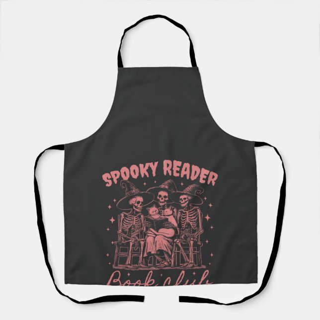 Spooky Reader Book Club D Red Apron (Front)