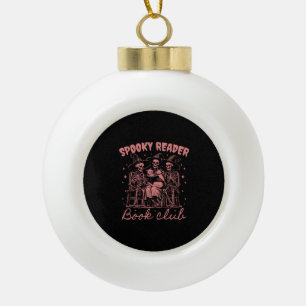 Spooky Reader Book Club D Red Ceramic Ball Christmas Ornament