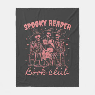 Spooky Reader Book Club D Red Fleece Blanket