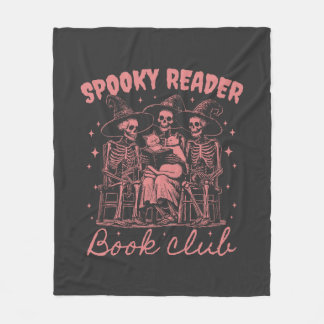 Spooky Reader Book Club D Red Fleece Blanket