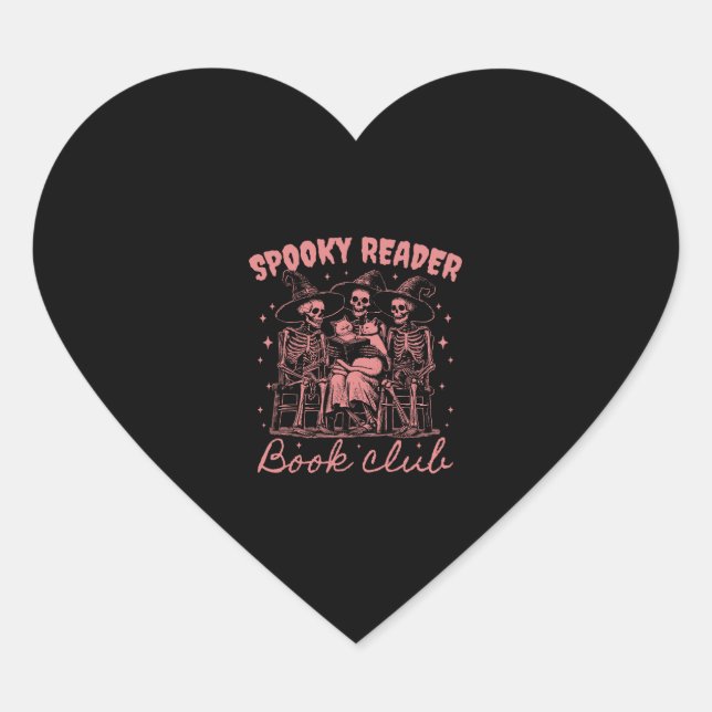 Spooky Reader Book Club D Red Heart Sticker (Front)