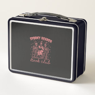 Spooky Reader Book Club D Red Metal Lunch Box