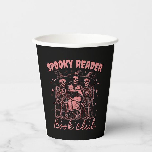 Spooky Reader Book Club D Red Paper Cups (Front)