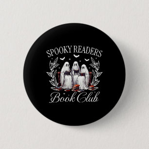 Spooky Readers Book Club Funny Ghost Teacher Happy 6 Cm Round Badge