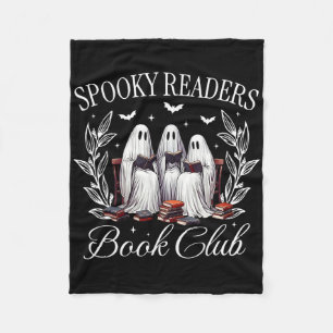 Spooky Readers Book Club Funny Ghost Teacher Happy Fleece Blanket