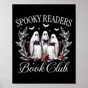 Spooky Readers Book Club Funny Ghost Teacher Happy Poster