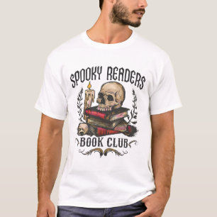 Spooky Readers Book Club Horror Skull Halloween T-Shirt