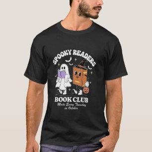 Spooky Readers Book Club Retro Groovy Book Reader T-Shirt