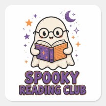 Spooky Reading Club Cute Ghost Reading Book