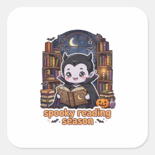 Spooky Reading Season Cute Vampire Library Sticker