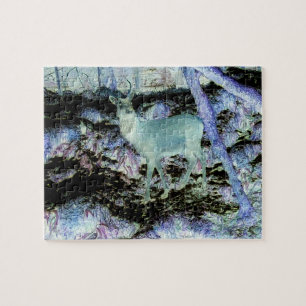 Spooky Red Deer Stag Jigsaw Puzzle