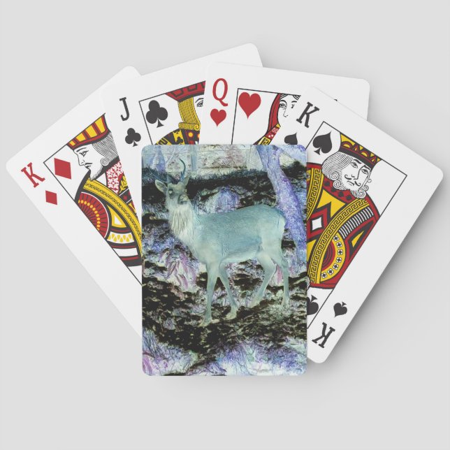 Spooky Red Deer Stag Playing Cards (Back)