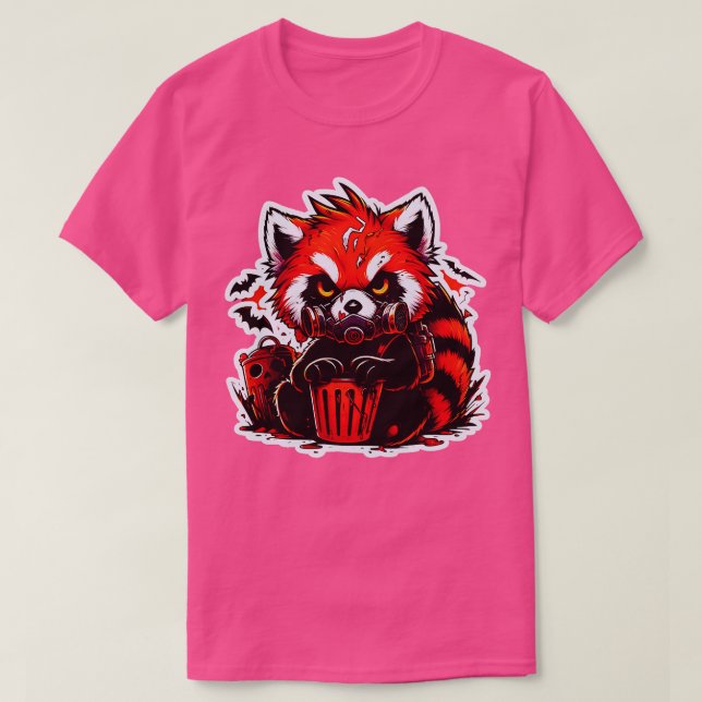 Spooky red panda Bear cute halloween T-Shirt (Design Front)